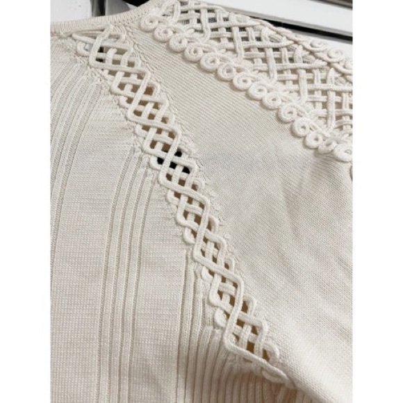 Per Se Knitted White Sweater - Picture 5 of 6